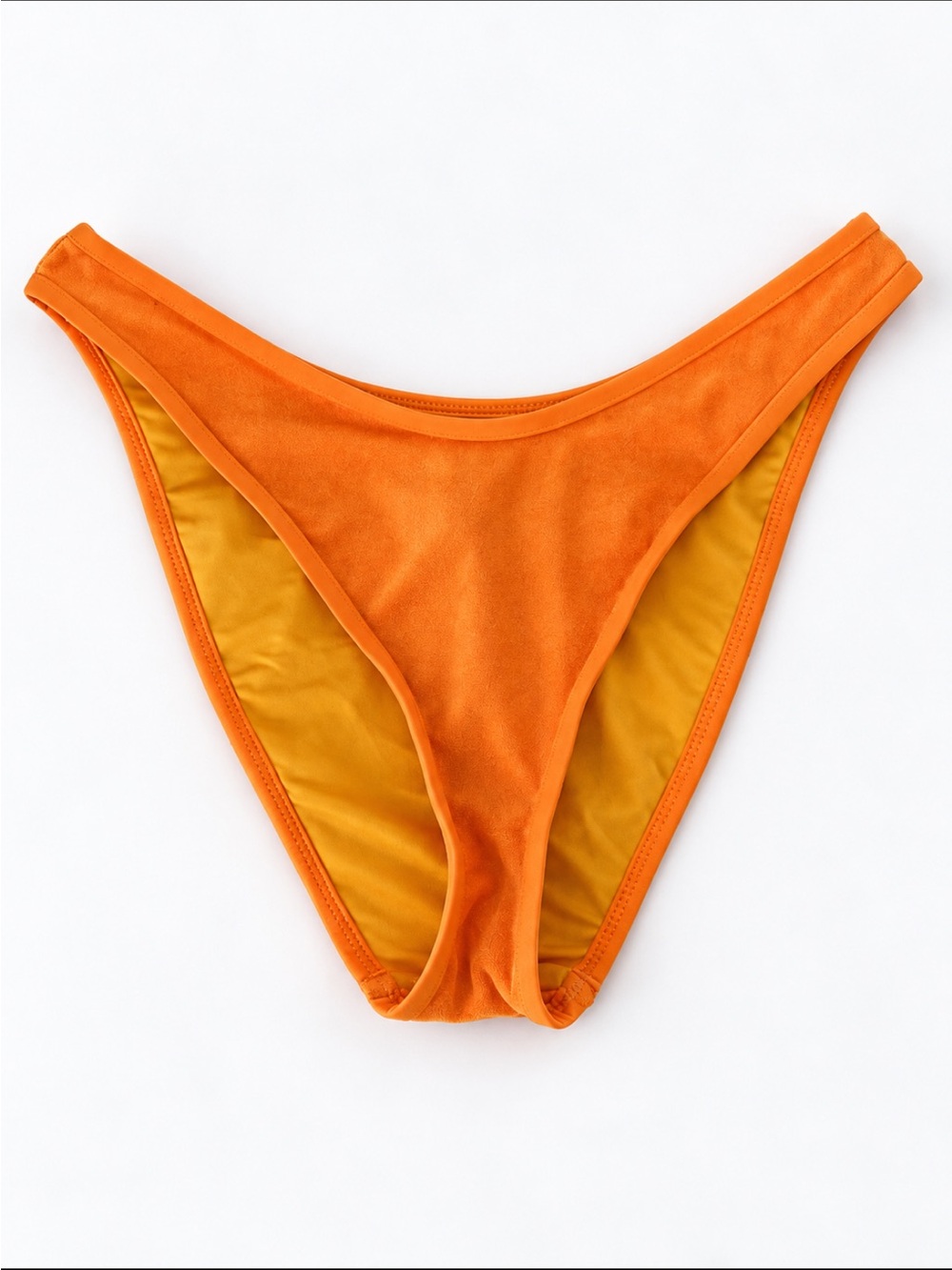 New! Dippin’ Daisys Orange Velvety High-Cut Bikini Bottom M 34786